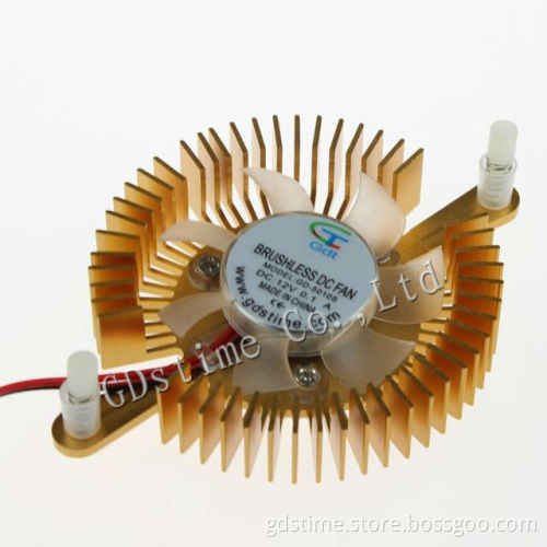 Computer Golden 12V 5V 2Pin 80MM 3.15" Aluminum Heatsink with Fan